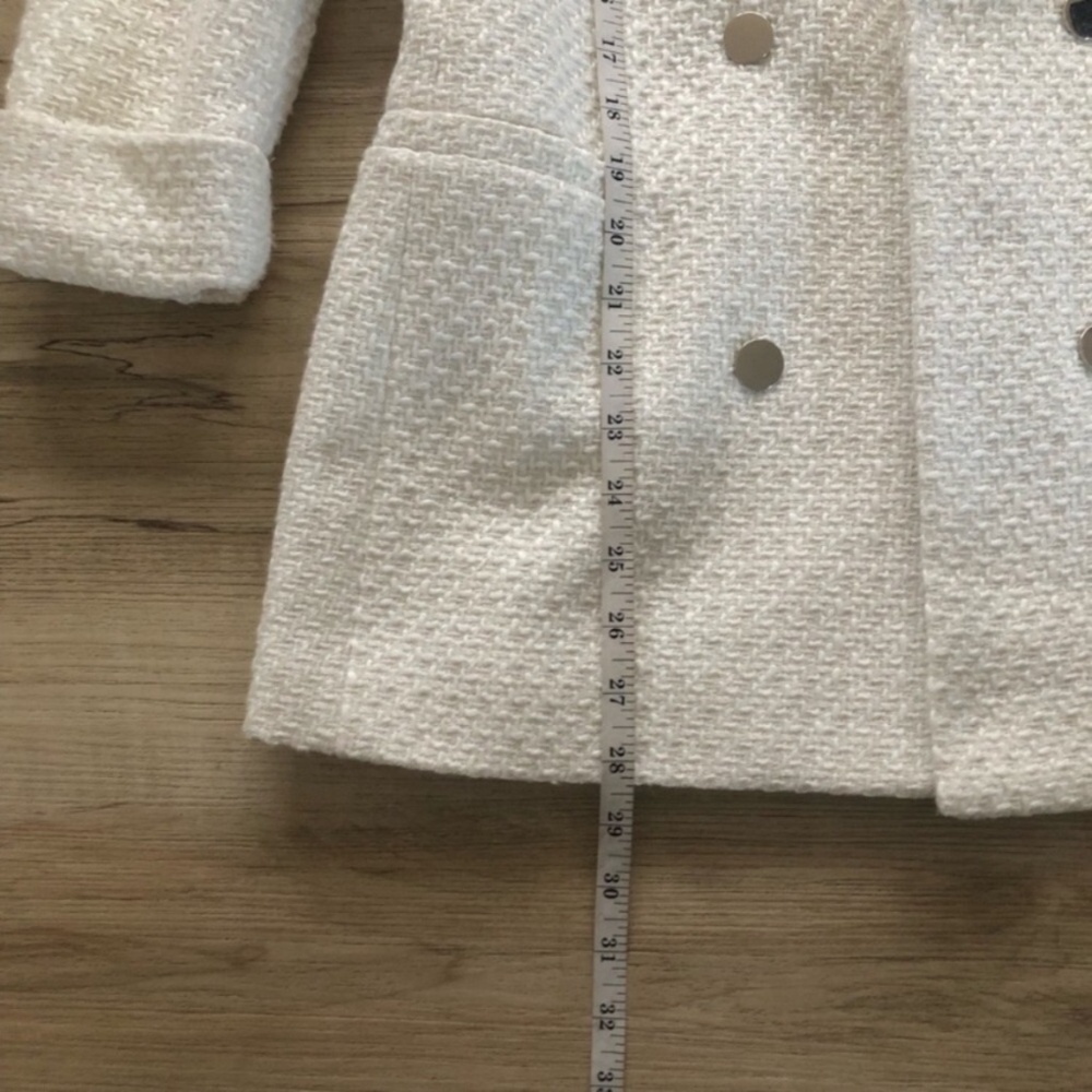 Suzy Shier Textured White Blazer Coat - Picture 2 of 8